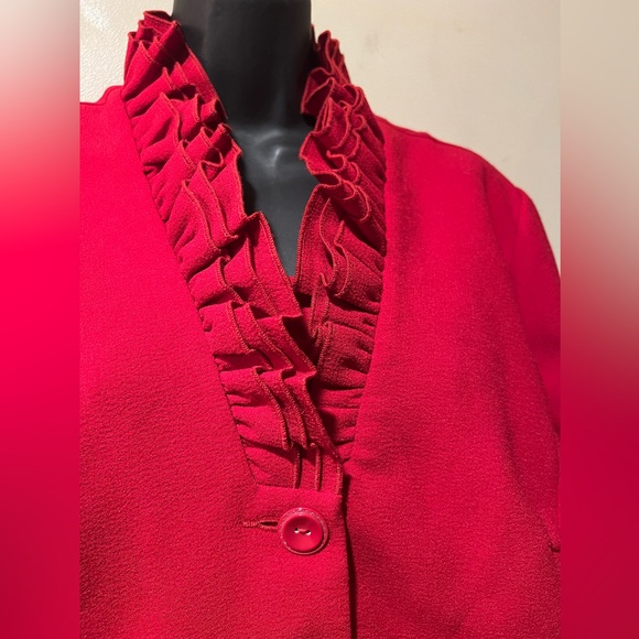 Tradition Red Ruffled Blazer & Skirt Set - Picture 6 of 16